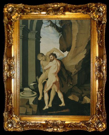 framed  BALDUNG GRIEN, Hans Hercules and Antaeus, ta009-2